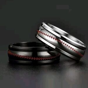 New Rotating stainless steel baseball band 8mm size 7 to 12